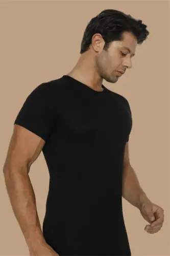 Men's Bamboo T-Shirt Black Crew Neck - 5