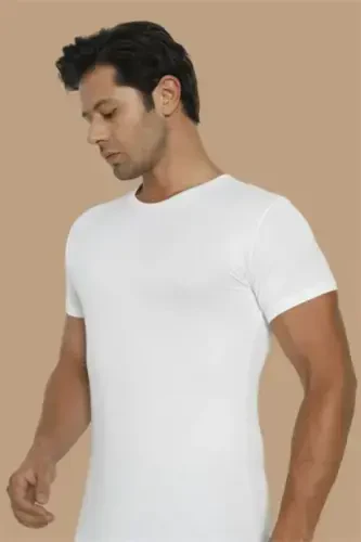 Men's Bamboo T-Shirt White Crew Neck - 7