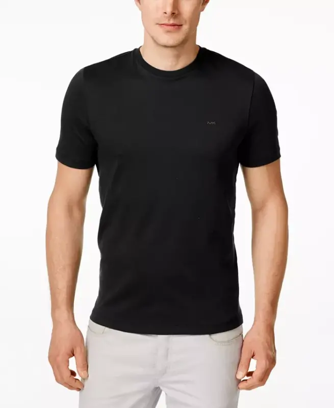 Men's Basic Crew Neck T-Shirt-Black - 1