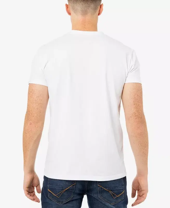 Men's Basic V-Notch Neck Short Sleeve T-Shirt - White - 2