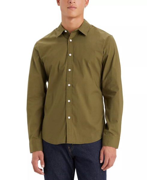 Men's Battery Housemark Stretch Slim-Fit Shirt Burnt Olive - 2