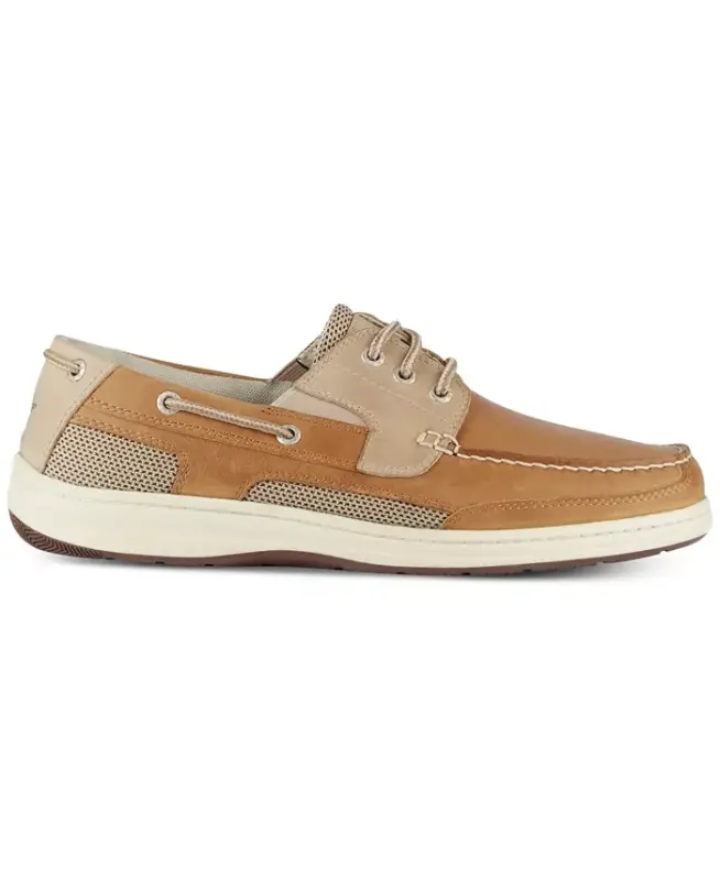 Men's Beacon Leather Casual Boat Shoe with NeverWet-Tan - 2