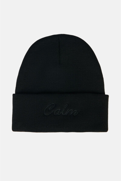 Men's Beanie with Black Embroidered Edge (A32y9205) - 4