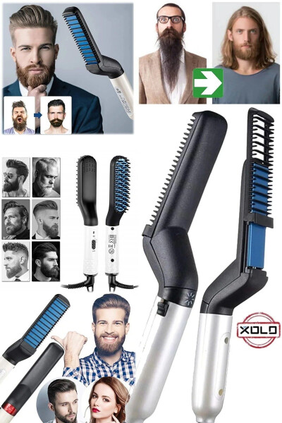 Men's Beard And Hair Straightening Comb Electric Beard Straightener Suitable For Daily Travel - XOLO