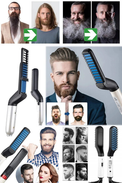 Men's Beard And Hair Straightening Comb Electric Beard Straightener Suitable For Daily Travel - 6