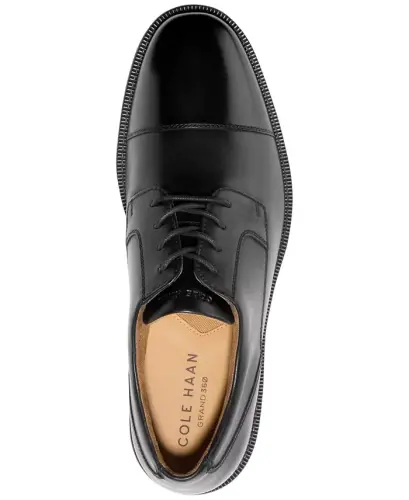 Men's Bedford Cap Toe Oxford Dress Shoe-Black - 6