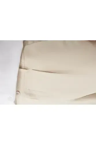 Men's Beige Chino Pants with Elastic Waistband, Soft Touch, Slim Fit A32y3002 - 7