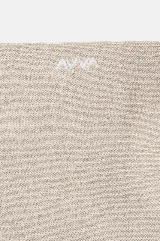 Men's Beige Cotton Ankle Socks B008556-Beige - 3