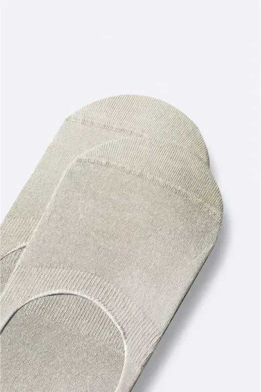 Men's Beige Cotton Ballet Socks B008557-Beige - 2