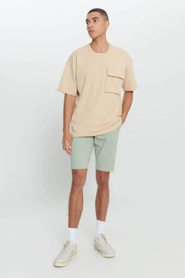 Men's Beige Cotton Oversize Fit Loose Cut Bicycle - 2