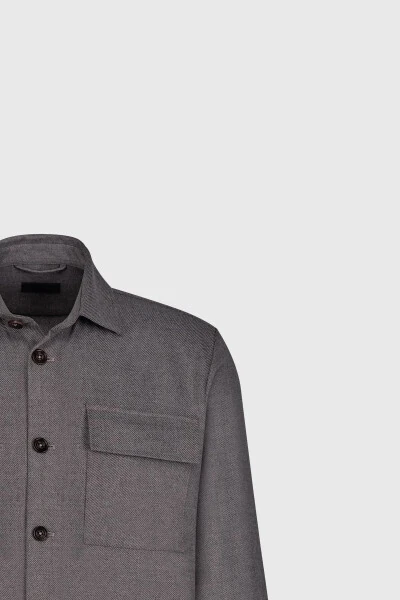 Men's Beige-Gray Wool Blend Warm Relaxed Fit Casual Ke - 7