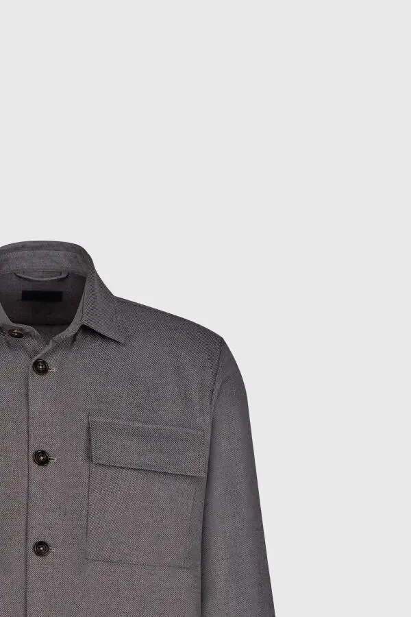 Men's Beige-Gray Wool Blend Warm Relaxed Fit Casual Ke - 7