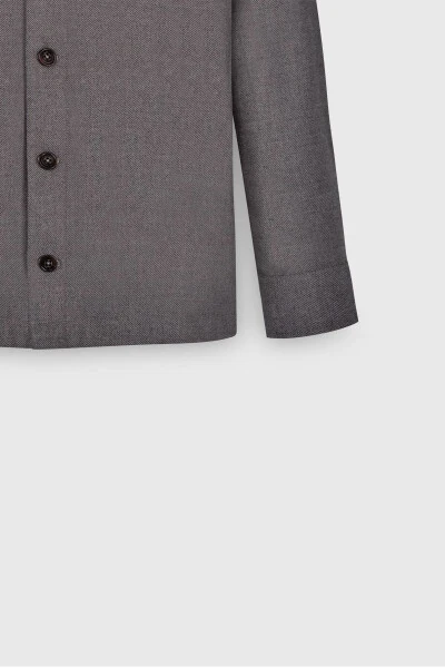 Men's Beige-Gray Wool Blend Warm Relaxed Fit Casual Ke - 8