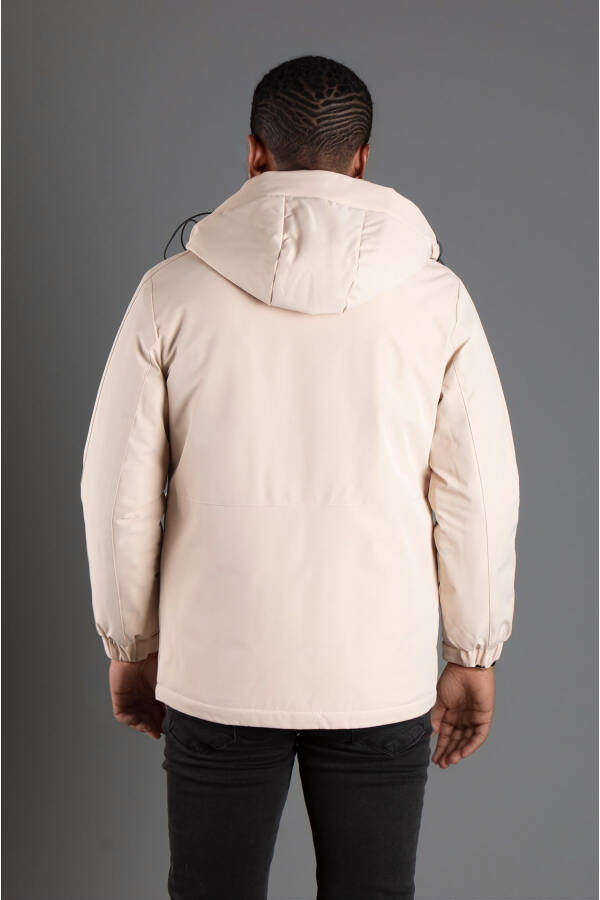 MEN'S BEIGE HOODED PUFFER JACKET 5593 - 6