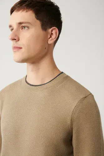 Men's Beige Knitted Sweater - AVVA (1)