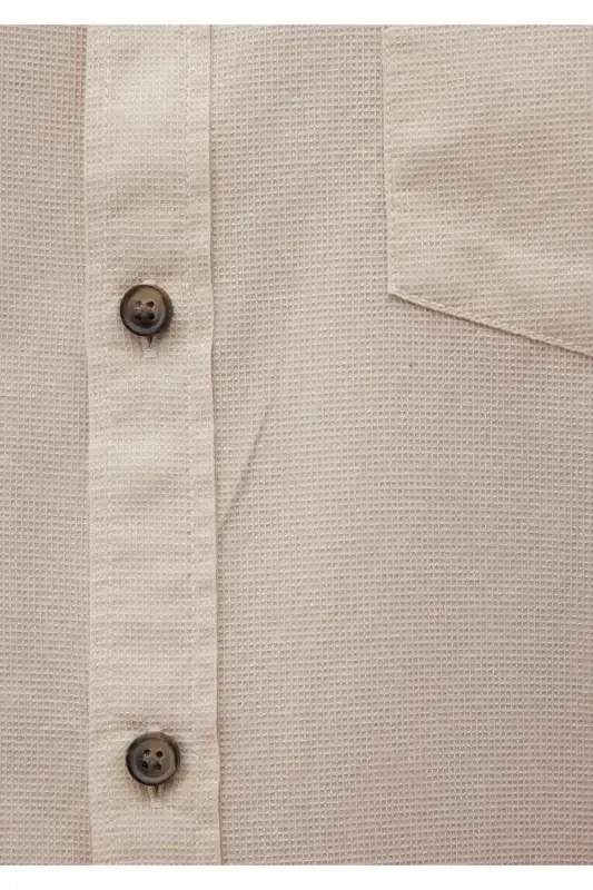 Men's Beige Long Sleeve Shirt Pale Beige Shirt 0211093 - 6