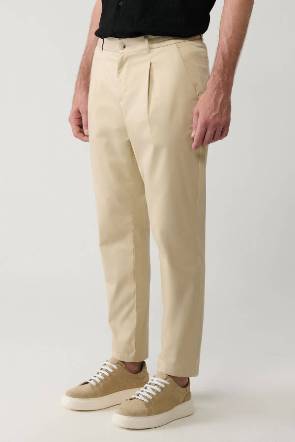 Men's Beige Pagos Relaxed Fit Classic Waist Trousers A41Y3037 - 5