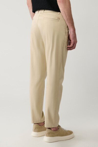 Men's Beige Pagos Relaxed Fit Classic Waist Trousers A41Y3037 - 7