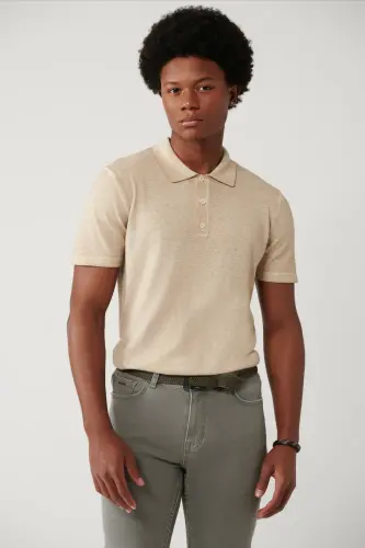 Men's Beige Polo T-Shirt 