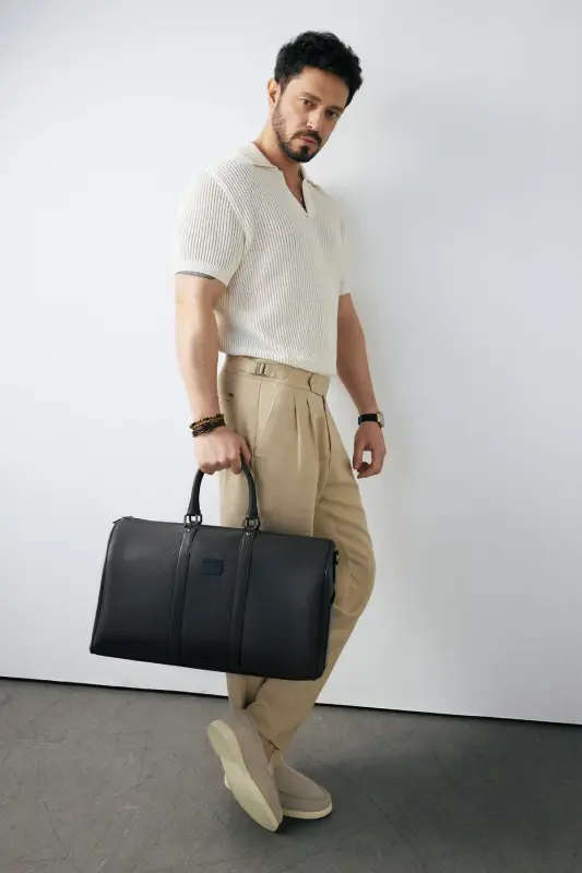 Men's Beige Relaxed Fit Classic Waist Epaulette Detailed %1 - AVVA