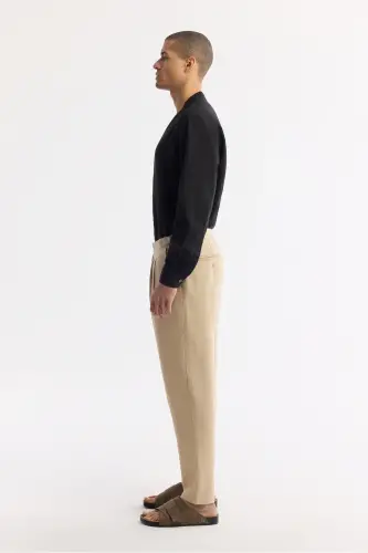 Men's Beige Relaxed Fit Classic Waist Epaulette Detailed %1 - 3