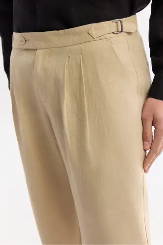 Men's Beige Relaxed Fit Classic Waist Epaulette Detailed %1 - 7