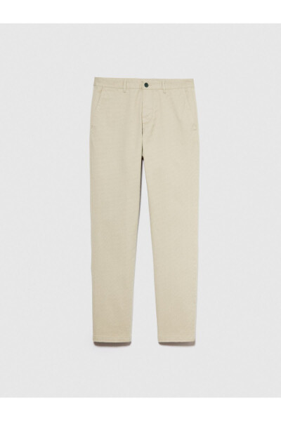 Men's Beige Stretch Cotton Slim Fit Denim Chino Pants - SISLEY (1)