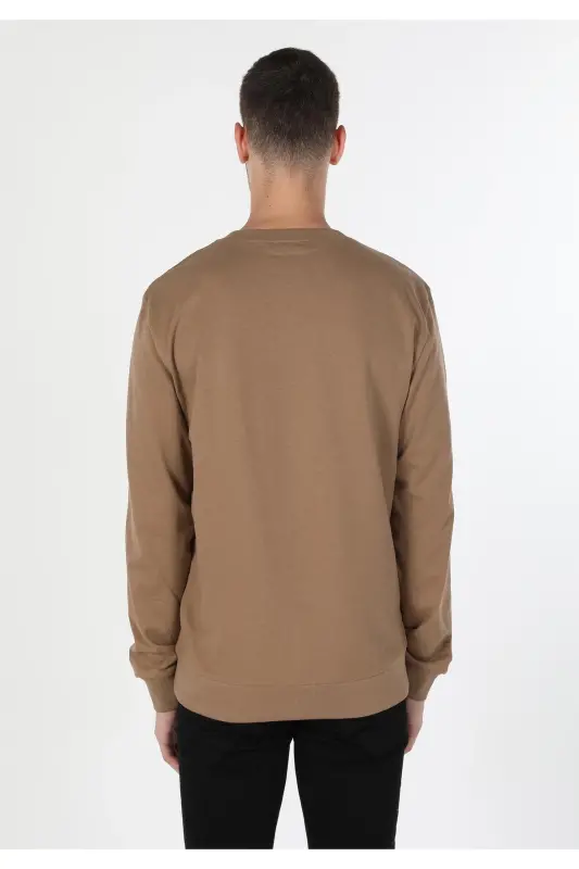 Men's Beige Sweatshirt (Cl1060125) - 2