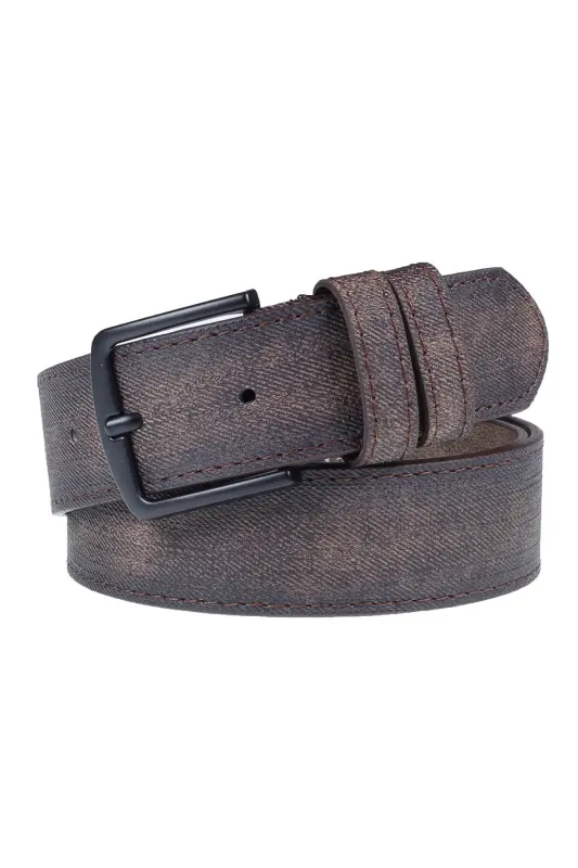 Men's Belt (3 Pcs) Suitable For Jeans And Canvas Trousers - BLACK BROWN NAVY - 4