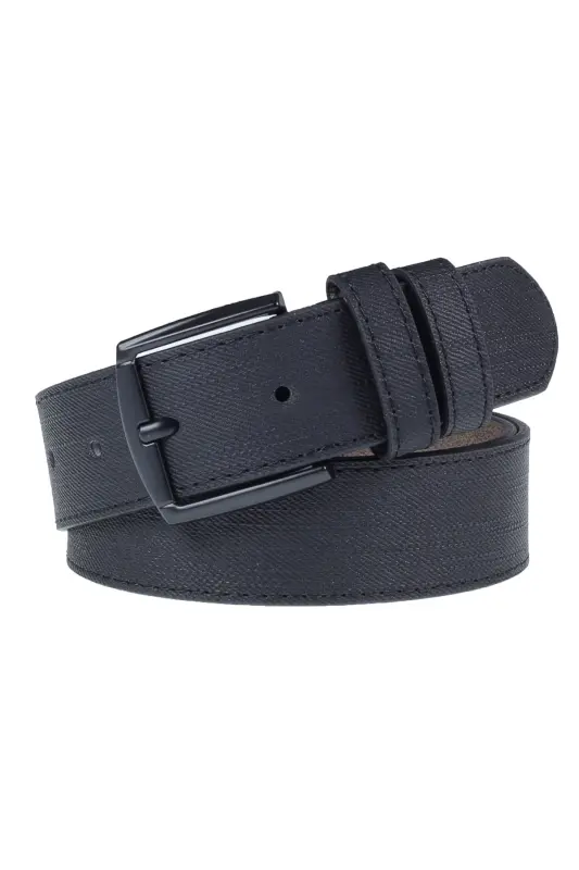 Men's Belt ( 3 Pcs ) Suitable For Jeans And Canvas Trousers - BLACK TAN NAVY - 4