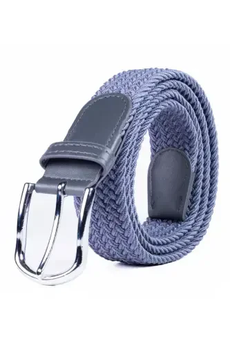 Men's Belt 3.50 Cm Braided Elastic Stretch Feature-GRAY - 4