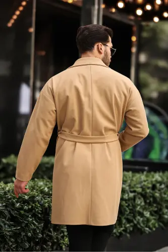 Men's Belted Oversize Comfort Fit Wool Coat - vision - 8
