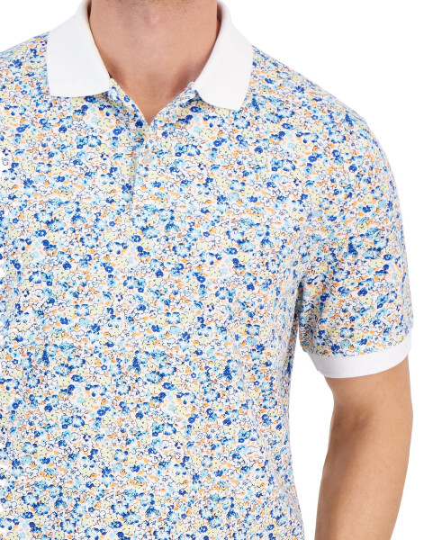 Men's Berty Floral Pique Polo Shirt, Created for Modazone Bright White - 6