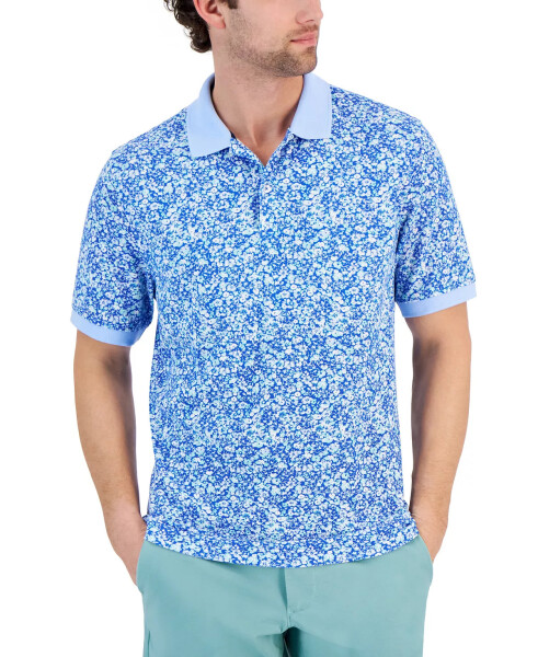 Men's Berty Floral Pique Polo Shirt, Created for Modazone Laser Blue - 1