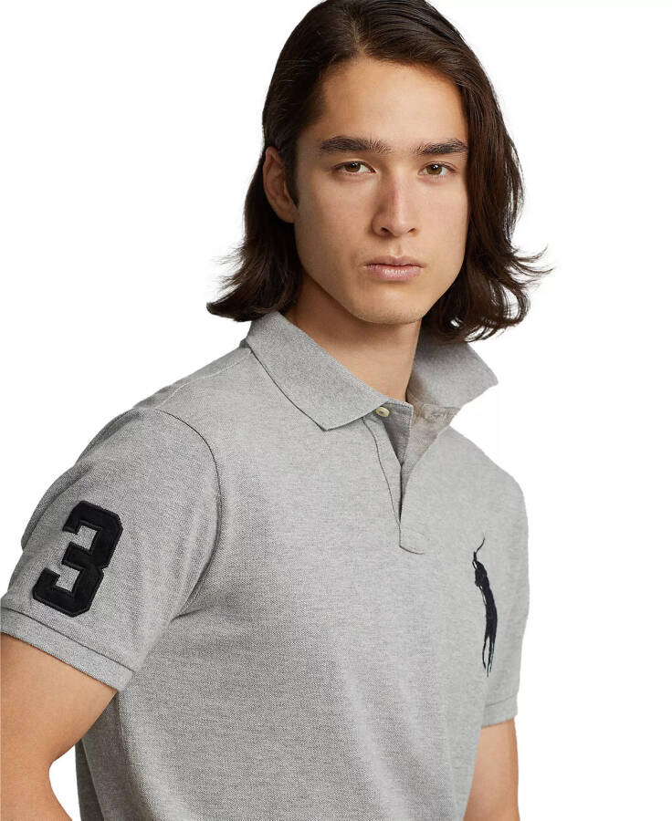 Men's Big Pony Custom Slim Fit Mesh Polo Andover Heather - 1