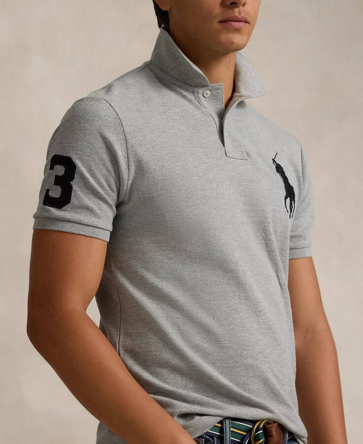 Men's Big Pony Custom Slim Fit Mesh Polo Andover Heather - 6