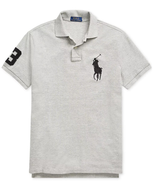 Men's Big Pony Custom Slim Fit Mesh Polo Andover Heather - 8