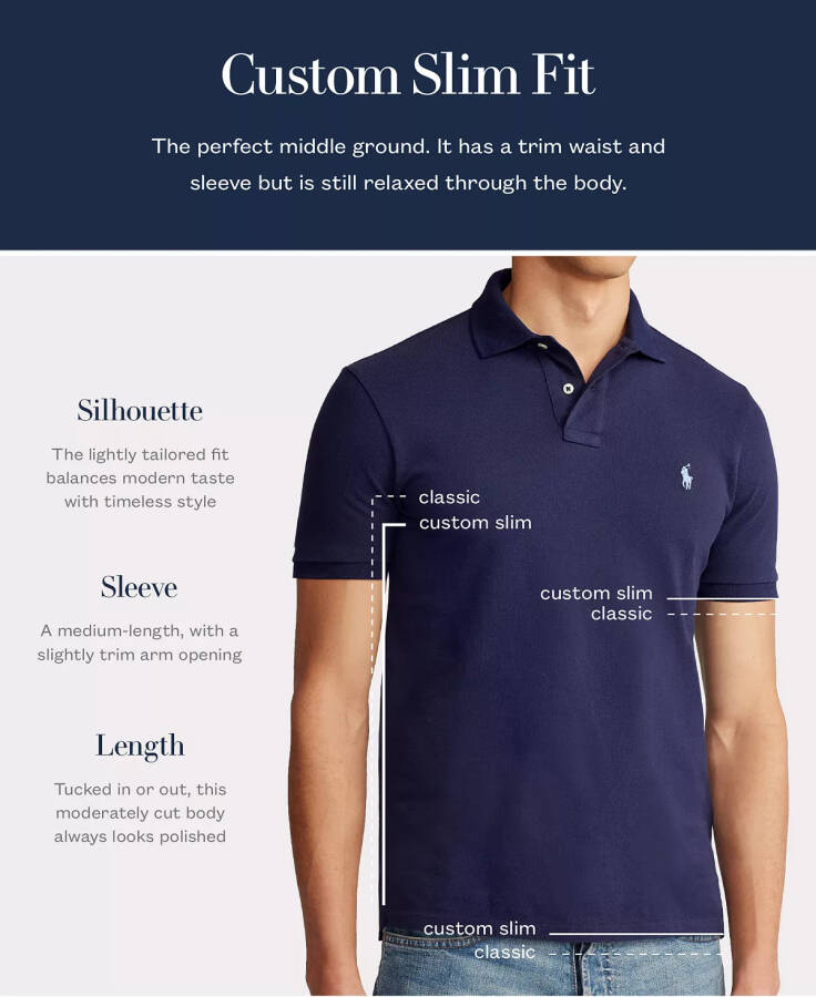 Men's Big Pony Custom Slim Fit Mesh Polo Newport Navy - 3