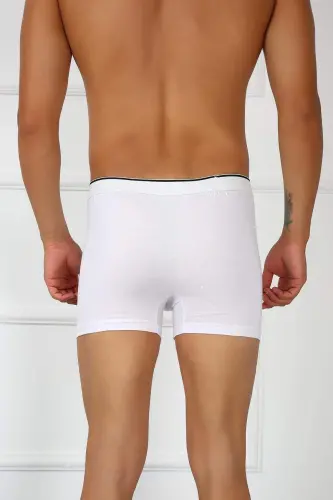 Men's Big Size Cotton Lycra Boxer White 40134 - 4