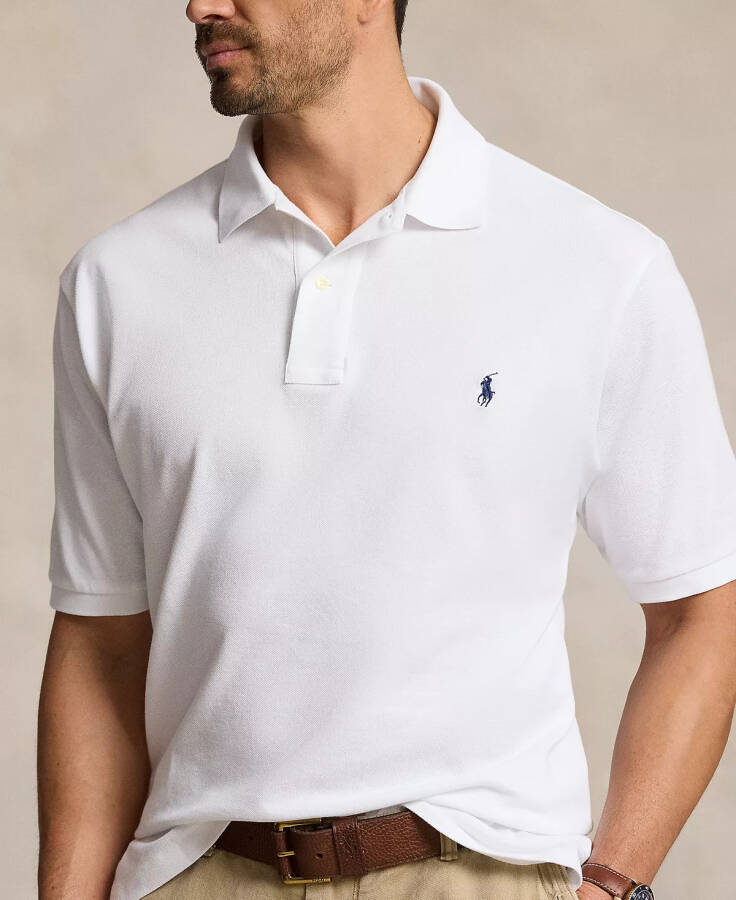 Men's Big & Tall Classic-Fit Cotton Mesh Polo White - 3