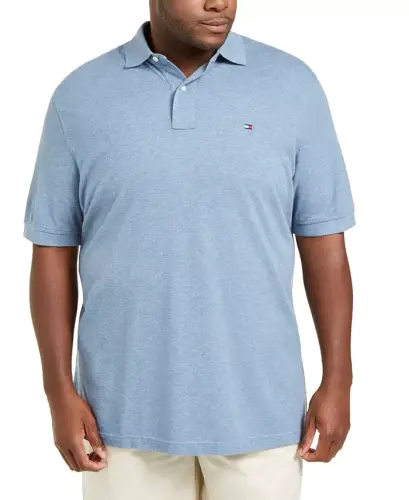 Men's Big & Tall Classic-Fit Ivy Polo - Medium Chambray Heather - 1