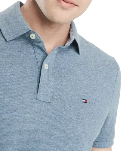 Men's Big & Tall Classic-Fit Ivy Polo - Medium Chambray Heather - Tommy Hilfiger (1)