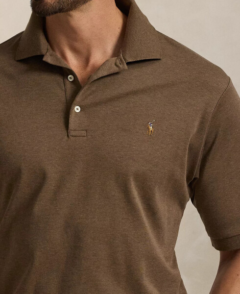 Men's Big & Tall Classic Fit Soft Cotton Polo Brown - 2