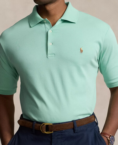 Men's Big & Tall Classic Fit Soft Cotton Polo Celadon - 3