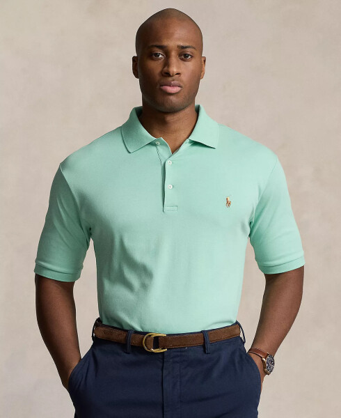 Men's Big & Tall Classic Fit Soft Cotton Polo Celadon - 5