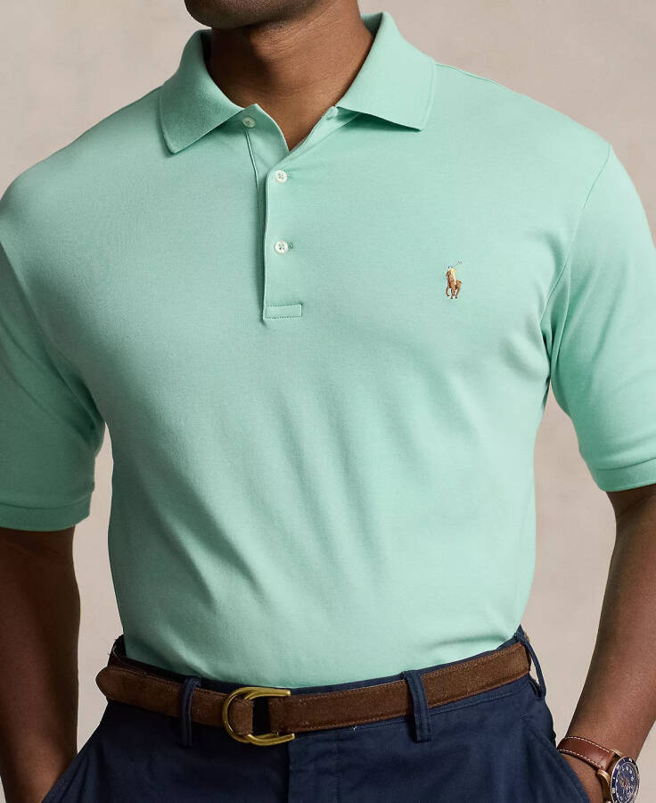 Men's Big & Tall Classic Fit Soft Cotton Polo Celadon - 7