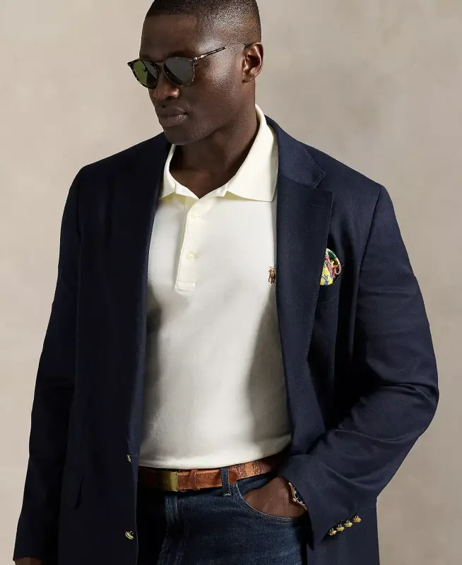 Men's Big & Tall Classic Fit Soft Cotton Polo-Pale Cream - 3