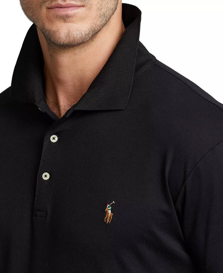 Men's Big & Tall Classic Fit Soft Cotton Polo Polo Black - 3