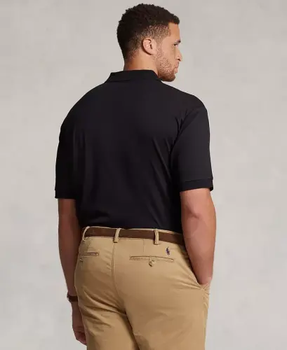 Men's Big & Tall Classic Fit Soft Cotton Polo-Polo Black - 4