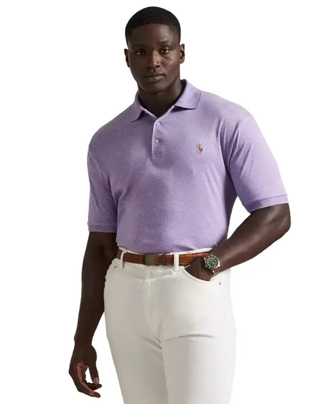 Men's Big & Tall Classic Fit Soft Cotton Polo-Polo Black - 11